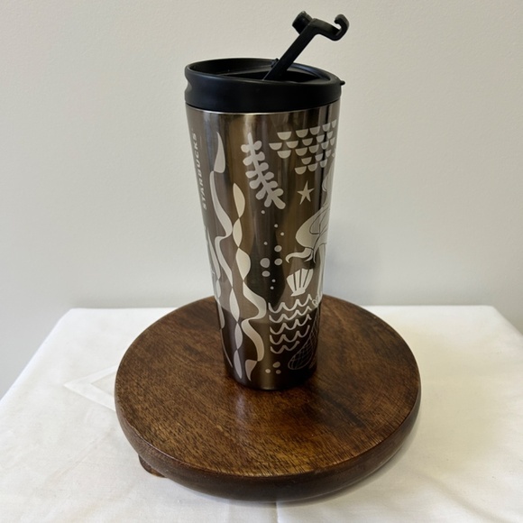 Starbucks 16.6 Oz Mermaid Coffee Insulated Travel Mug Black/Silver Bundle & Save - Picture 4 of 9